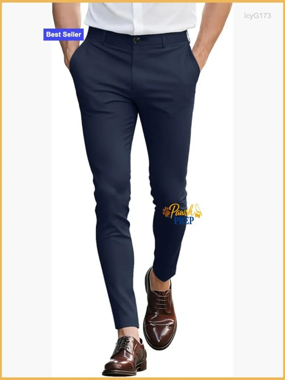 Slim Fit Stretch Chino Pants with Plaid Pattern